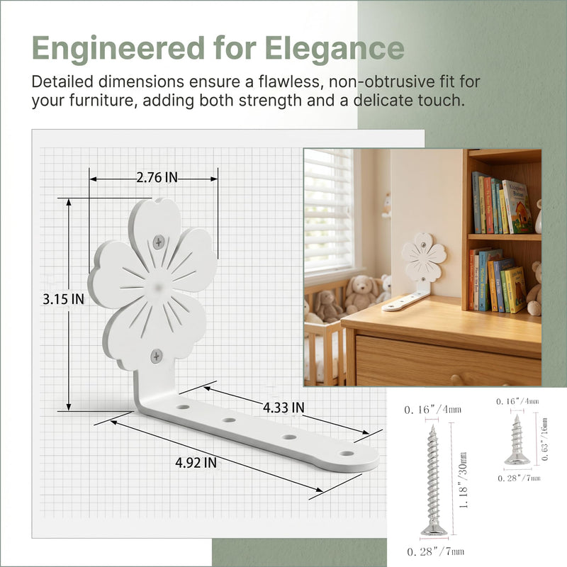 Furniture Anchors for Baby Proofing – Heavy-Duty Wall Anchors to Secure Dresser, Cabinet, Bookcase,Securing 800 lbs Decoration Aesthetic Creative Ideas (4 Pack) 4 PACK
