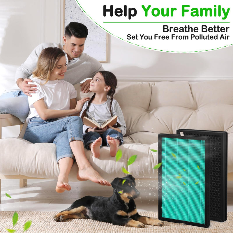 2 pack KXY550 Replacement Filter Compatible with Intehome、Airplus KXY550 Air Purifiers Replacement Filter Featuring a HEPA and activated carbon filtration system 1