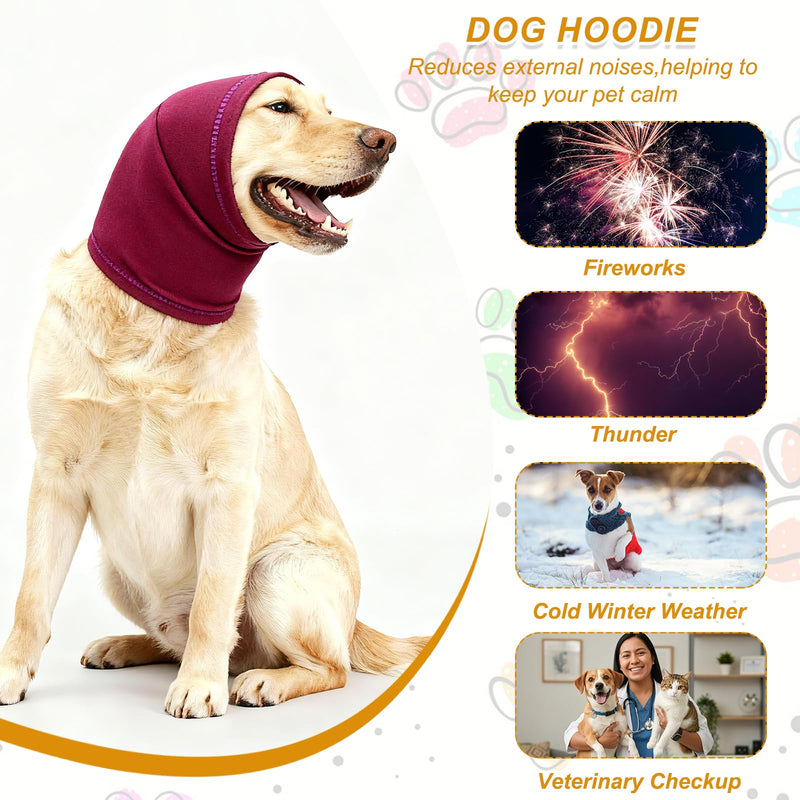 Dog Head Wrap, Cat Ear Wrap Ear Muffs Quiet Head Cover Sleeves Anxiety Ease Head Protection No Shake, (Yellow, L), Intended for Pet Grooming/Force Drying/Fireworks Yellow