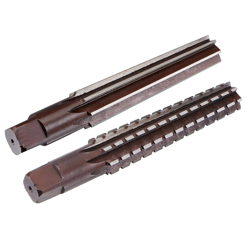 uxcell MT3 Morse Taper Reamer Coarse and Finish Set H8 Accuracy Alloy Tool Steel 8 Flutes Straight Shank Hand Reamer Cutter Milling Tool 2pcs