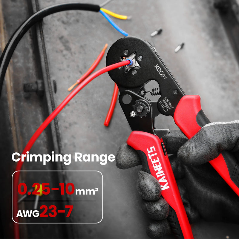KAIWEETS Ferrule Crimping Tool Kit, AWG 23-7 Self-adjustable Wire Ferrule Crimper Plier Set with 1200pcs Wire Terminals Crimping Connectors Wire Ends Ferrules