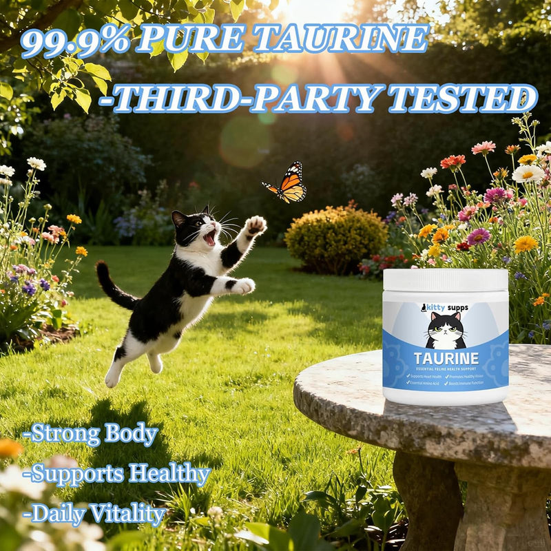 1PCS Kitty Supps Taurine for Cats,KittySupps Taurine for Cats,Taurine Supplement,Immune Support, Boost Energy & Vitality & Daily Wellness, 200 Grams/Bottle (1) 1
