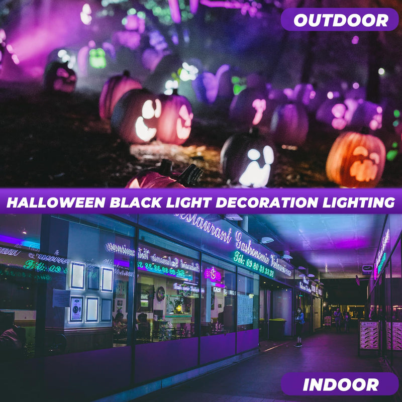 KunHe Rechargeable UV Black Light, Portable Battery Powered Blacklight, Cordless UV Light, 395nm Ultraviolet Floodlight Lamp for Night Fishing, Dark Glow Party, Halloween, 2 Pack 395 UV 2.0