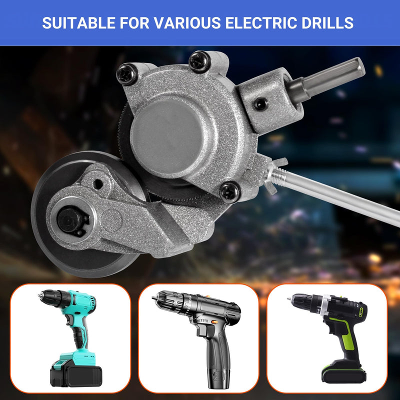 Upgraded Sheet Metal Shear for Efficient 20-30 GA Flat Metal Cutting – Multi-Functional Electric Drill Attachment, Durable Design for DIY Projects & Professional Use.
