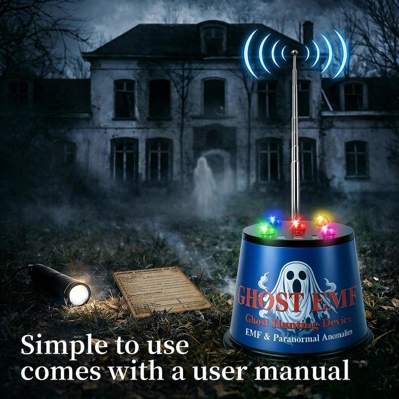 EMF Detector Ghost Hunting Equipment, Paranormal Investigation Equipment with 5-Level Sensitivity & Temperature Detection,Ghost Box for Ghost Hunters, Exploration & Spirit Hunting (Blue) Blue