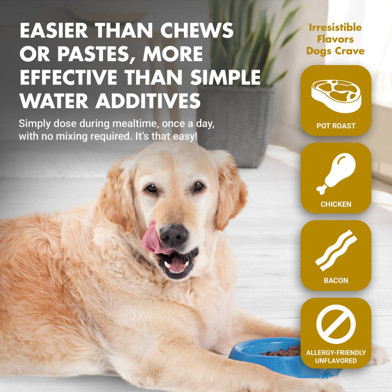 Premium Easy to Dose Liquid for All Dogs with Cranberry & D-Mannose: Comprehensive Dog Formula for Kidney & Bladder Support Pot Roast Flavor 8 oz