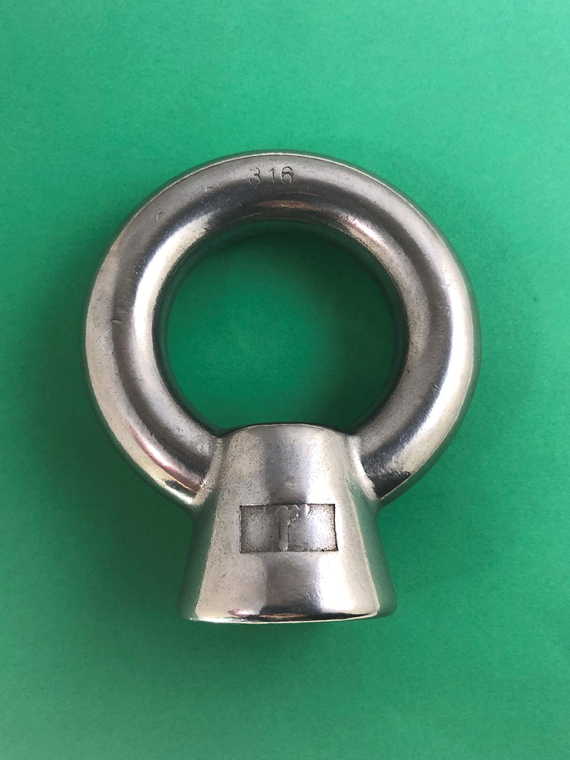 US STAINLESS Stainless Steel 316 Lifting Eye Nut 1" UNC Marine Grade Pitch of 8