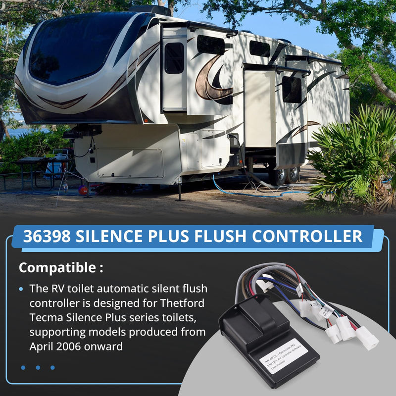 36398 RV Toilet Automatic Flush Controller compatible with TECMA Silence Plus permanent RV toilets Replacement TECMA Silence Plus Controller