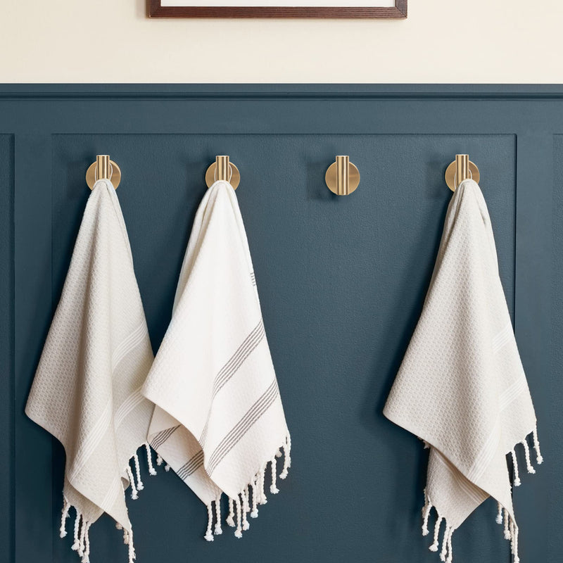 TUNNY 3 Pack Round Bathroom Towel Hooks -Champagne Gold Robe Hooks Coat Hooks Wall Hooks for Bathroom Hooks Bedroom Hooks Kitchen Hooks Champagne Gold