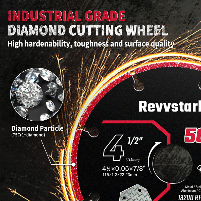 4 1/2 Cut Off Wheel Angle Grinder Cutting Disc, Diamond Cutting Wheel for Metal with 5000+ Cuts on Rebar, Steel, Iron and INOX, 4.5 Inch Cut Off Wheel Metal Cutting Blade with 7/8" Arbor 4.5"x7/8in. 3.0