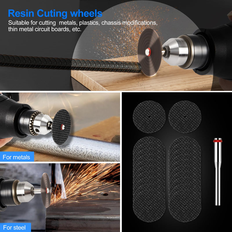 44Pcs Auxiren Cutting Wheel Kit for Dremel Rotary Tools, Mini HSS Circular Saw Blades Cutter, Resin Cutting Discs, 545 Diamond Cut Off Wheels for Cutting Wood, Metal, Plastic, PVC, Glass, Tile, Stone