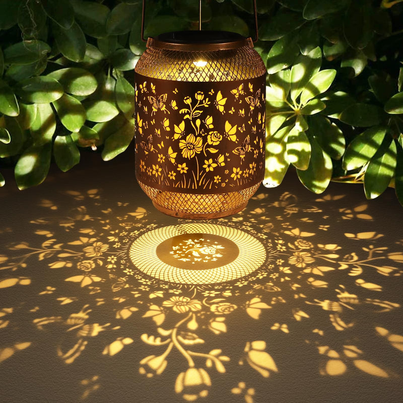Butterfly Solar Lanterns Outdoor, Birthdays Gifts for Women Mom Grandma, Metal Waterproof Hanging Hollow Out Garden Decorative Solar LED Light for Yard, Patio, Lawn, Porch, Backyard Style_Butterfly - NewNest Australia