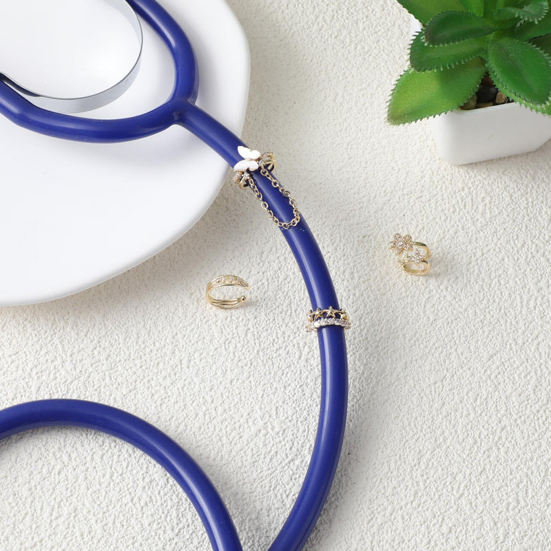 Stethoscope Charms for Nurses Gold Metal Star Butterfly | Includes 4 Pieces. Durable Metal Alloy. Features Gold Tone Design. Compatible With Littmann Stethoscope