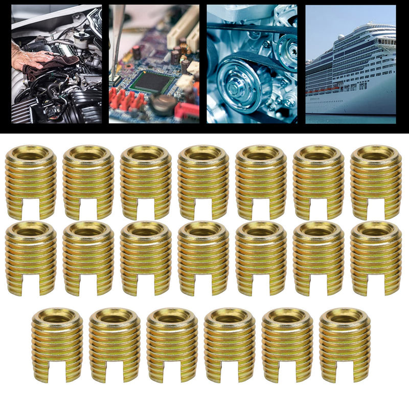 Self Tapping Thread Inserts - Thread Adapter, 20Pcs 302 Carbon Steel Thread Inserts Kit, Vibration Resistant & Easy Install, Brass Self-Tapping for Wide Industrial Applications