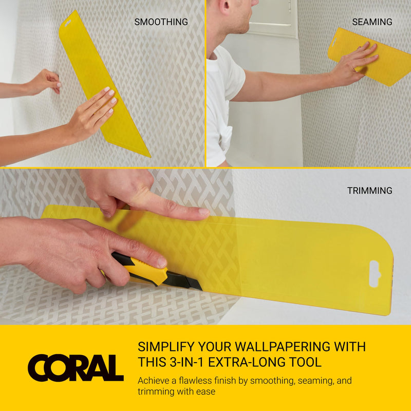 69502 Paperwiz XL Wallpaper Tools - Smoothing Tool for Peel and Stick Wallpaper - Wallpaper Smoothing Tool & Hanging Tools - Install Kit Includes Wallpaper Smoother Tool for Easy Application Single