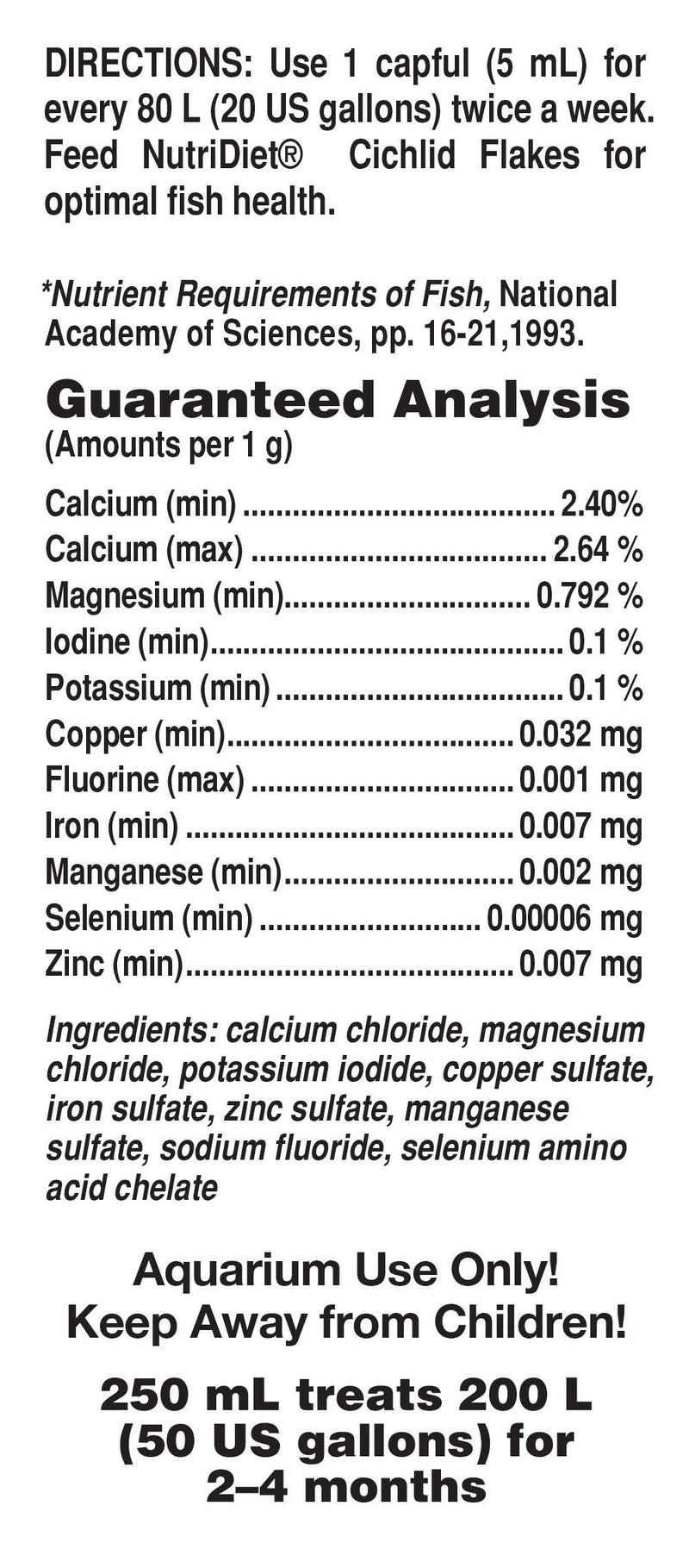 Cichlid Trace, 250 mL / 8.5 fl. oz.