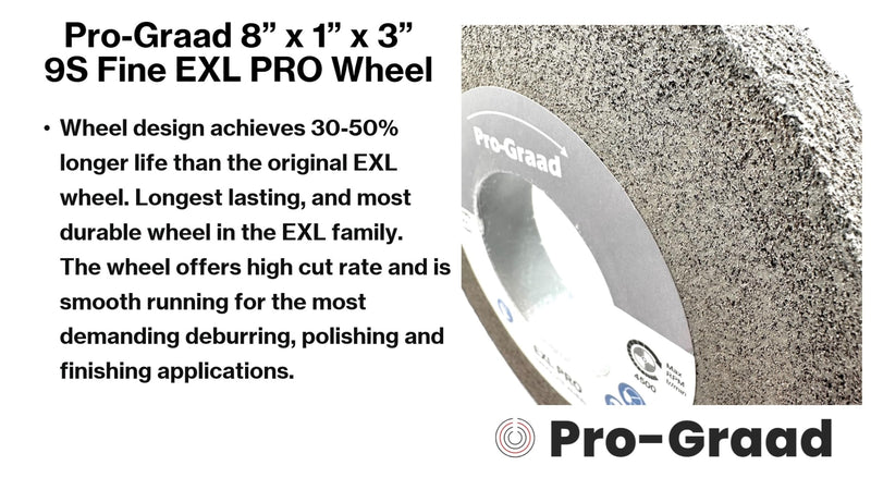 EXL PRO Convolute Deburring Polishing Wheel - 8" x 1" x 3" 9S Fine Silicon Carbide - Professional Grade - Metal Deburring, Finishing and Polishing Wheel - (1 Pack) 8" x 1" x 3"