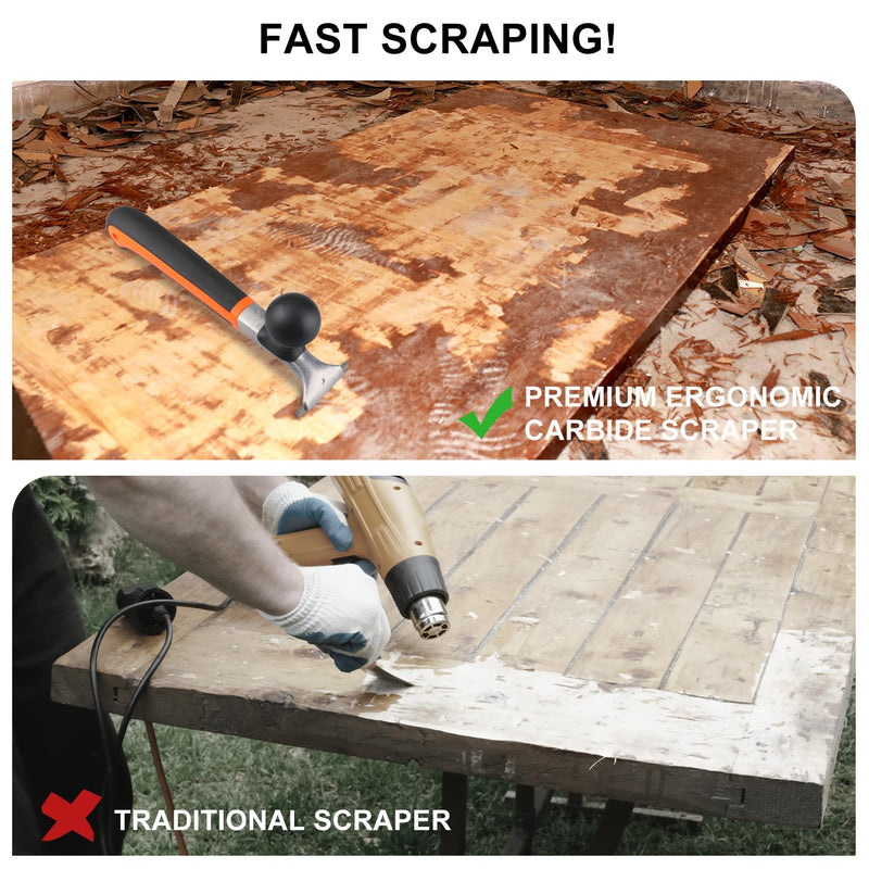 Premium Ergonomic Carbide Scraper,2-1/2",Scraper Tool for Removing Varnish, Paint, Glue, Resin, Dry Glaze, Stains, Putty, Scratch