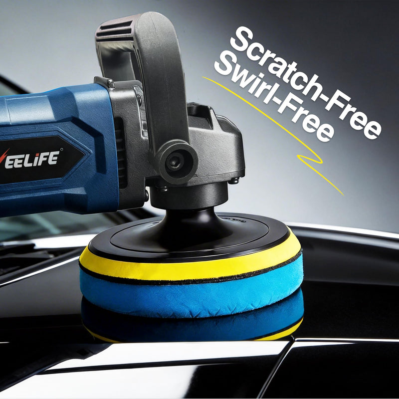 GEVEELIFE 9Pcs Buffing Polishing Pads Kit, 6 Inch Buffing Pads, Sponge & Woolen Pads with M14 Drill Adapter & Backing Plate for Car Care, Polishing, Washing, Cleaning, Waxing