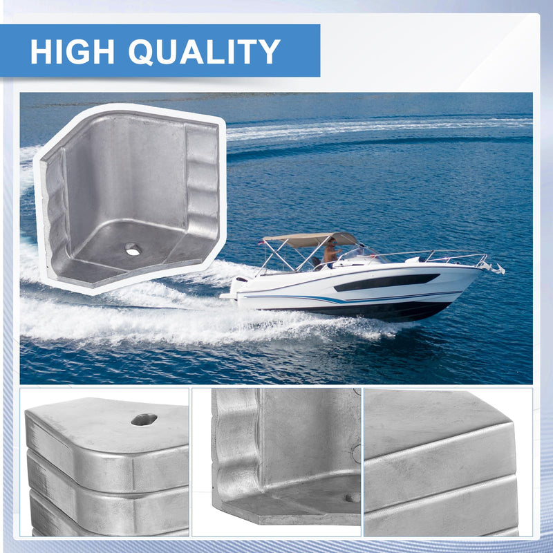 MorningRo Pontoon Boat Aluminum Corner Cap Casting Suitable for 90 Rounded Corner, not 90 Right Angles.Height: 3-1/8" to 3-3/16" Top: 3-1/8" to 3-3/16" 2