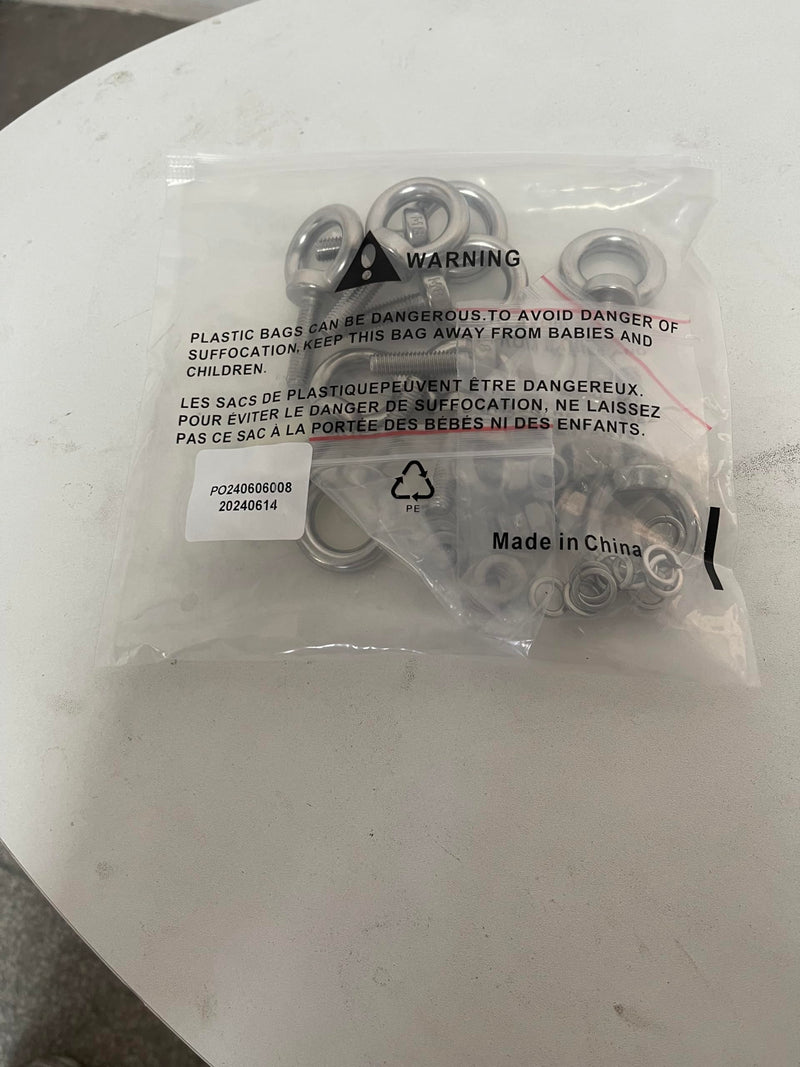 Eye Bolts with Nuts, M8 10Pcs EyeBolts Stainless Steel Machinery Shoulder Lifting Ring Eye Bolt Heavy Duty Screws Bolt with Lock Nuts & Lock Washers, Flat Washers - Thread Length 30mm M8, 10 Pack