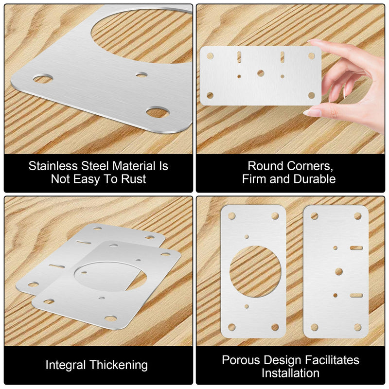 12-Pack Hinge Repair Kit - Cabinet Door Hinge Repair Plate Hinge Fixing Plate for Kitchen Cupboard Door Locker Cabinet Door Hinge Repair Brackets with Mounting