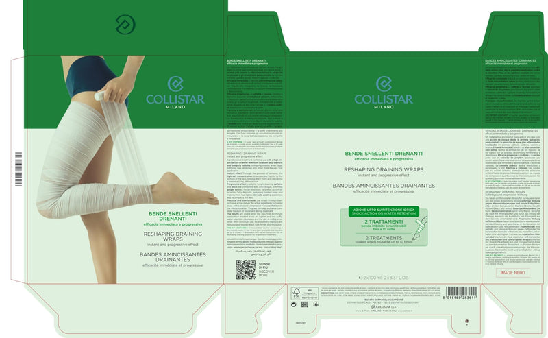 Collistar Reshaping Draining Wraps, Made in Italy [Italy import]