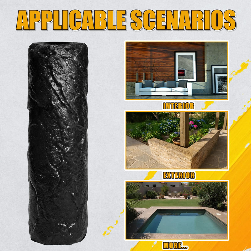 Ceenna Concrete Stamps Rollers Cover Stone Texture Roller Textured Paint Roller Cover for Patios Driveways Wall Walkways Concrete Flatwork Vertical Surface Countertop Overlay
