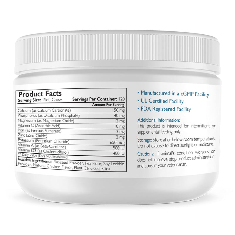 Vitamins for Nursing Dogs to Support Lactation and Post-Natal Recovery, Promote Milk Quality and Healthy Puppies with Calcium, Phosphorus, Magnesium and Zinc, 120 Soft Chews - PawsPlanet Australia