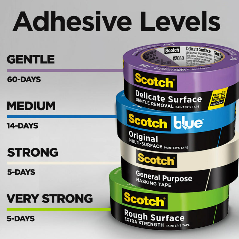 Scotch General Purpose Masking Tape, Tan, Tape for Labeling, Bundling and General Use, Multi-Surface Adhesive Tape, 0.94 Inches x 60 Yards, 1 Roll 0.94 in