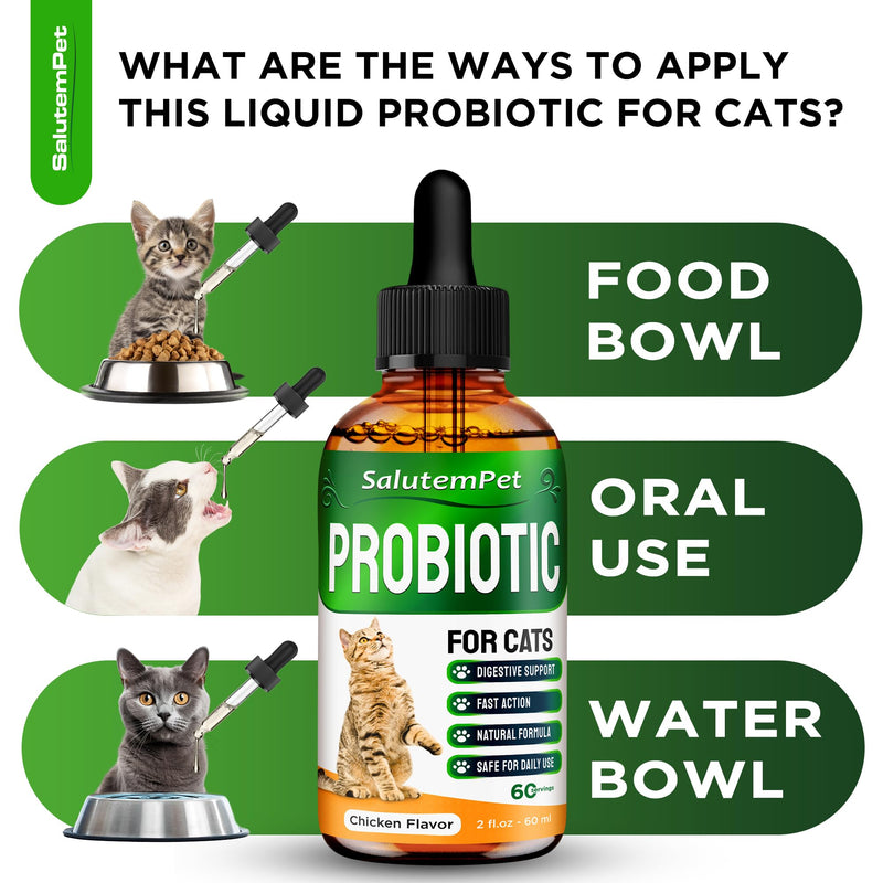 Set of Cat Probiotic & Cat Antibiotic + Pendant – Probiotics for Digestion & Stomach Support – Antibiotics for Bladder & Kidney Function – General Wellness & Complex Care – 2 oz x 2 Chicken Flavor