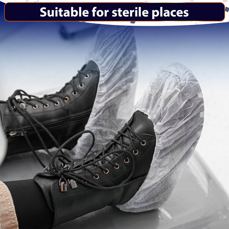 100Pcs Shoe Protector Disposable Shoe Covers for Indoors - Non Slip Shoe Covers Shoe Booties Protectors for Outdoor Shoe Covers - 50Pairs White Shoe Booties Disposable for Walking Boot 50Pairs Disposable White Shoe Covers