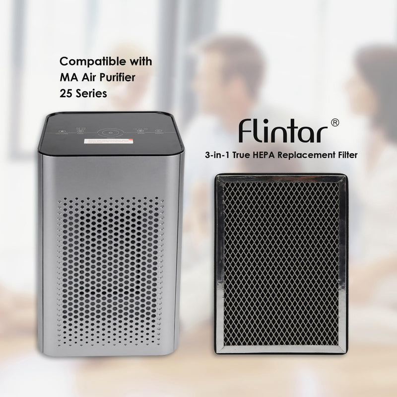 MA25 Replacement Filter, Compatible with MA-25 Air Purifier, H13 Grade 3-in-1 Air and Activated Carbon Filter Set. 4-Pack