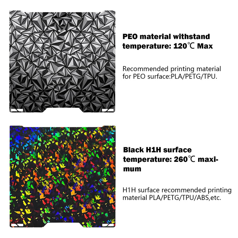 Build Plate for H2D/H2S 355 X346.5MM Smooth Plate Debris H1H +Diamond PEO Build Sheet for H2D AMS Combo/H2D Laser Platform Spring Steel Sheet Heated Bed for Bambu Lab 3D Printer