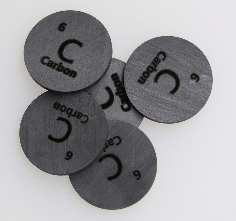Carbon (C) 24.26mm Disc 99.99% Pure for Collection or Experiments
