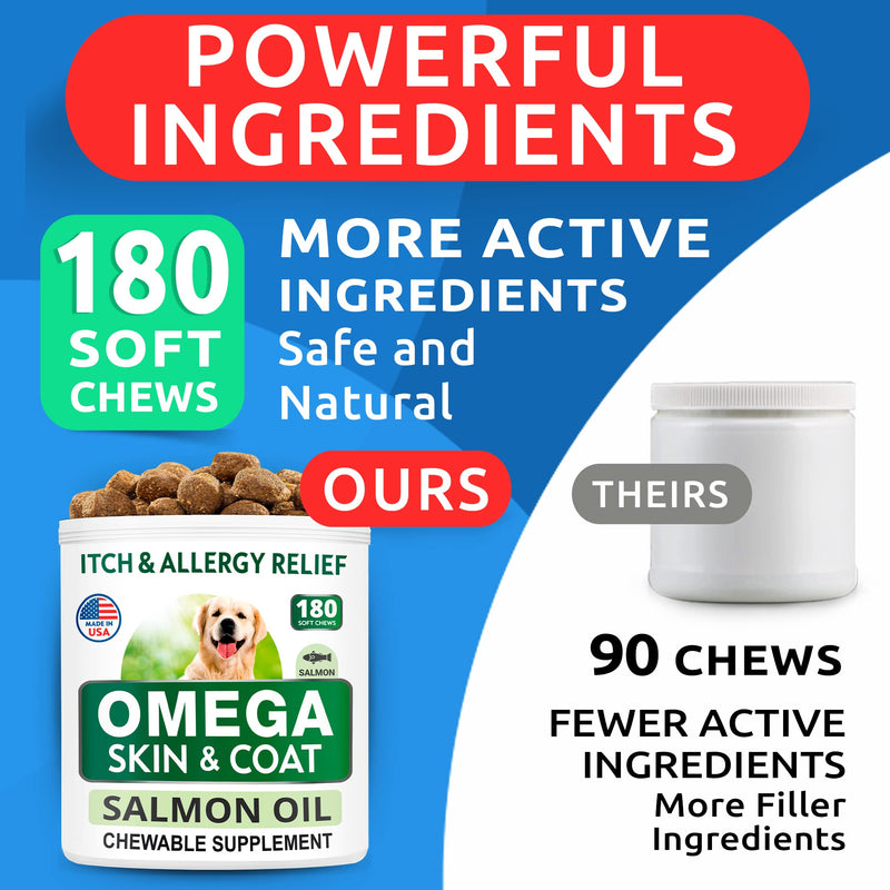 Allergy Relief + Omega 3 for Dogs - Oil Treats for Dog Shedding, Skin Allergy, Itch Relief, Dry Skin & Hot Spots Treatment, Joint Health - Skin and Coat Supplement - EPA & DHA Fatty Acids - PawsPlanet Australia