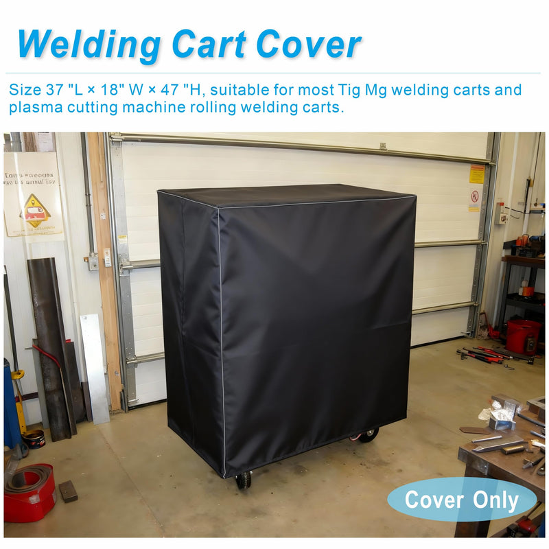 Welding Cart Cover, Protects Cart & Gas Cylinder, Suitable for Tig Mig & Plasma Cutter Rolling Welding Cart - Heavy-Duty Waterproof & Dustproof - Easy Access Zipper