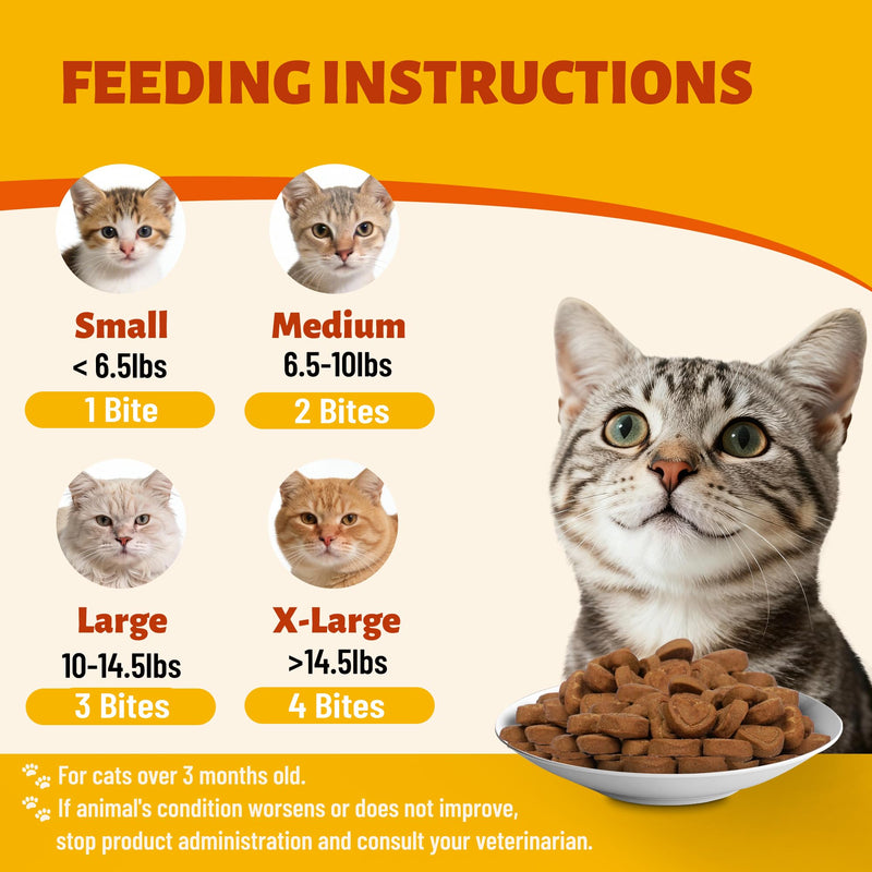 7.76 oz Collagen Bites for Cats - Cat Collagen Supplements with Glucosamine, Taurine & Omega 3 - Joint Health,Skin Coat & Immune Support - Pet Vitamins and Supplements
