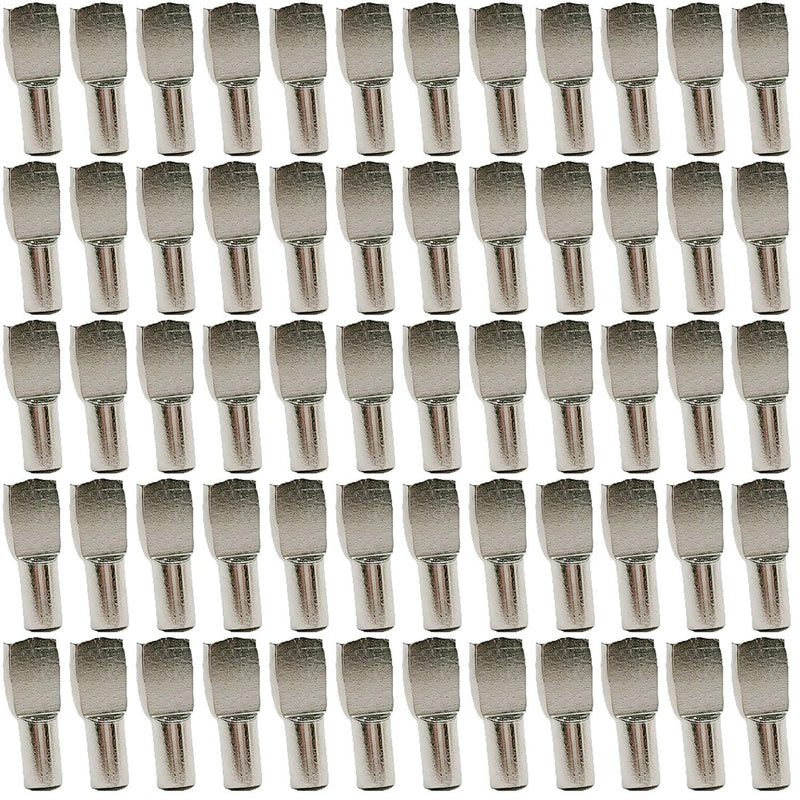 5mm Shelf Support Shelf Pins Kit 60Pcs Nickel Plated Spoon Shape Cabinet Furniture Shelf Support Pegs Perfect for Shelf Holes on Cabinets, Entertainment Centers.