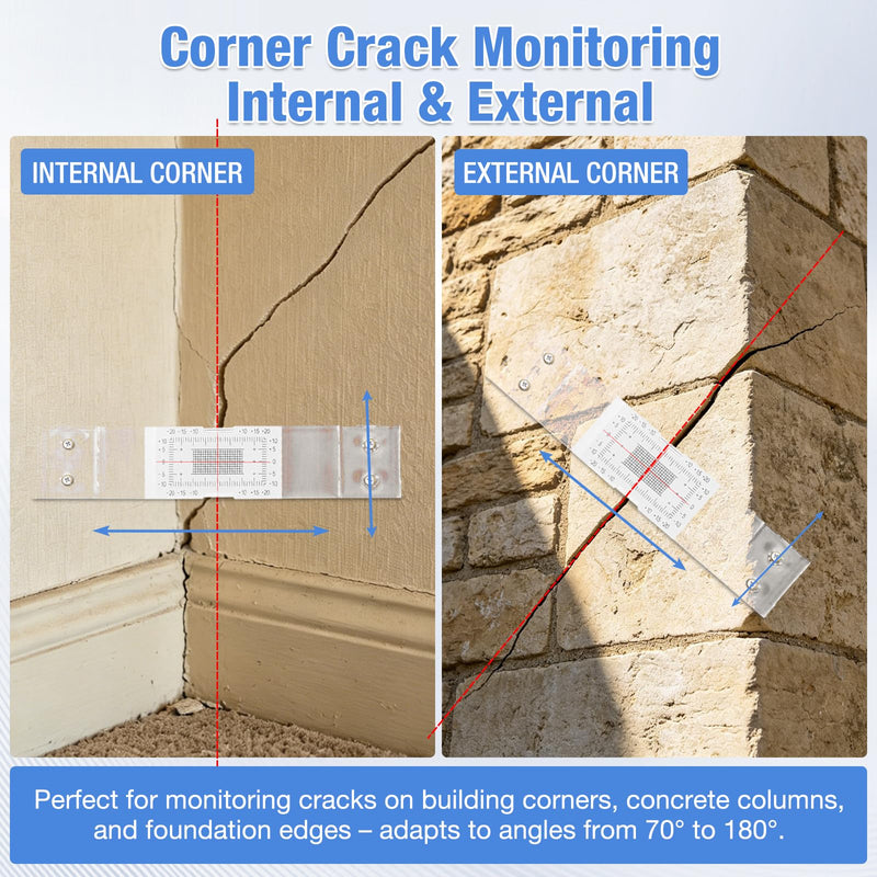Concrete Crack Monitor, Crack Monitoring Record Standard Tell-Tale Crack Monitor for the Standard and Corner Tell-Tale (3PC) 3PC