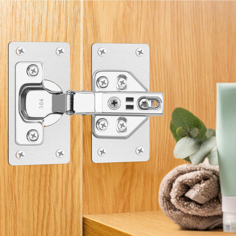 12-Pack Hinge Repair Kit - Cabinet Door Hinge Repair Plate Hinge Fixing Plate for Kitchen Cupboard Door Locker Cabinet Door Hinge Repair Brackets with Mounting