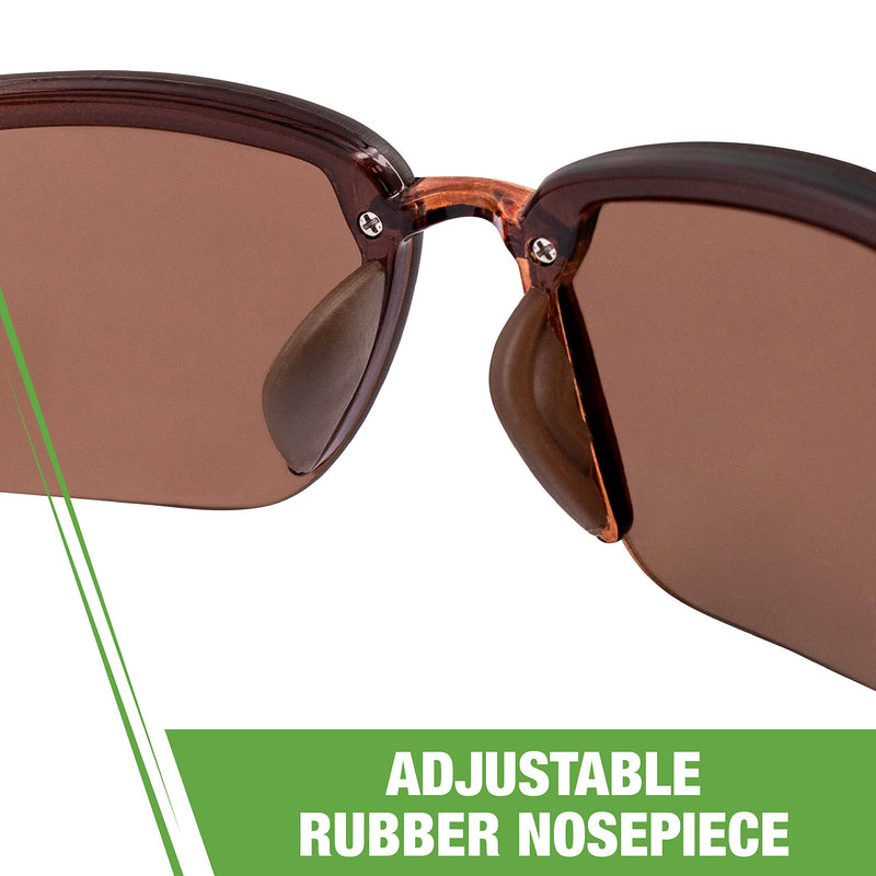 Crossfire ES5 Premium Safety Eyewear, Ultralight Frame and Adjustable Nosepiece Polarized Brown Lens One Size Safety Glasses