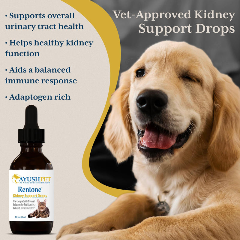 Ayush Pet Kidney and Bladder Support, Rentone Drops for Pets, Promotes Healthy Urinary Tract and Immune Function, 2oz. - PawsPlanet Australia