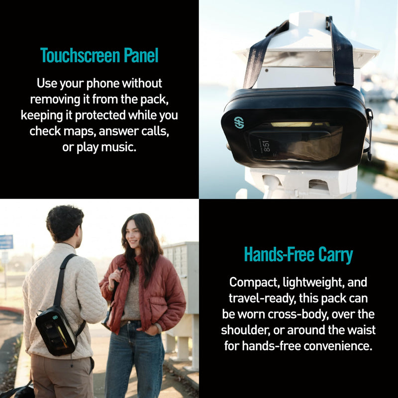Seeker Collection Dry Hip Pack Waterproof Hip Pack IP67 3L Dry Bag Waist Pouch with Touchscreen Window Adjustable Strap for Boating Kayaking Fishing Travel