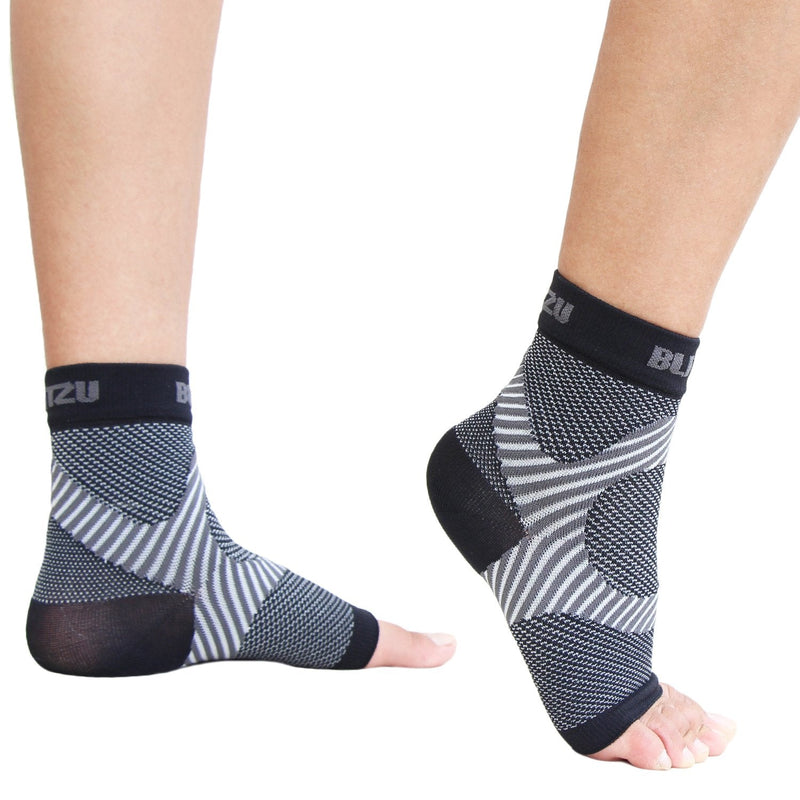 Foot & Ankle Brace Socks - Plantar Fasciitis Relief Neuropathy Socks, Arch Support for Women & Men, Ankle Compression Sleeve for Heel Spurs, Tendonitis, Ankle Wrap for Sprained Ankle Black S-M Small/Medium (1 Pair)