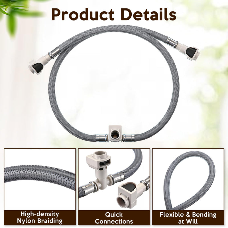 Enhon 1 Pack Replacement Hose Kit Compatible with Moen 114299 113016, Widespread Bathroom Sink Faucet Replacement Hose Kit Compatible with Duralock Connections, Easy No Tool Installation, Leakproof