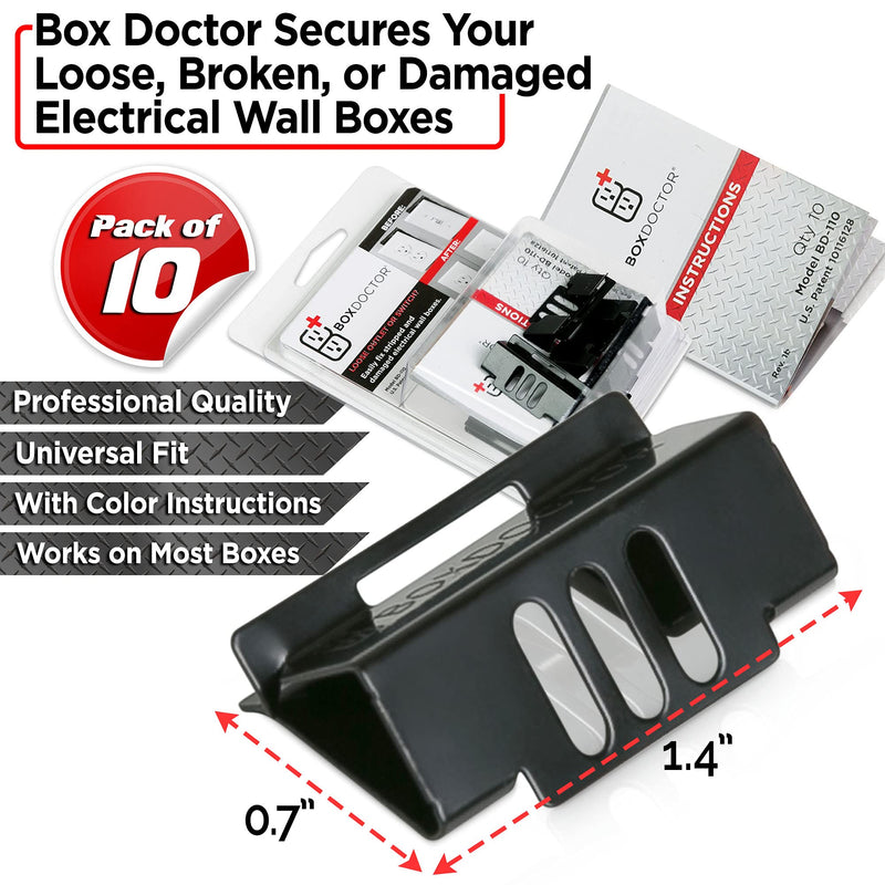 Repair Clips - Fix Loose Outlets and Switches - Electrical Wall Box Repair Clips - 10 Pack