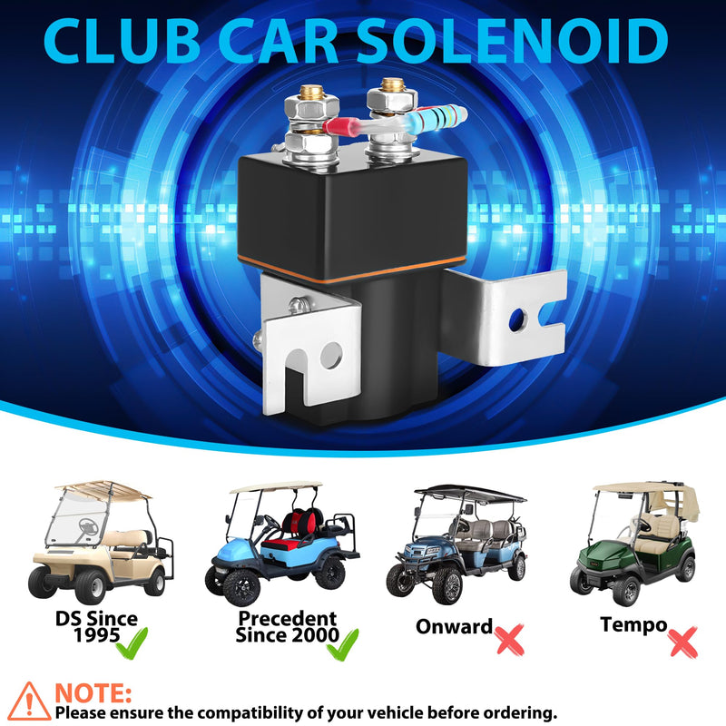 10L0L Golf Cart 48V Solenoid Assembly for Golf Cart Club Car DS (1995 Up) Precedent (2000 Up) 4 Terminals with Solenoid Resistor Replace Part 101908701 1014947