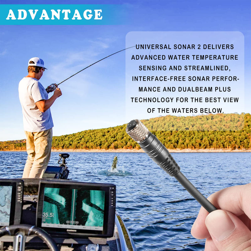 1852072 ‎MKR-US2-12 Universal Sonar 2 Adapter Cable Compatible with Garmin Echo, echoMAP, Striker Series Fishfinder Replace for 1852072