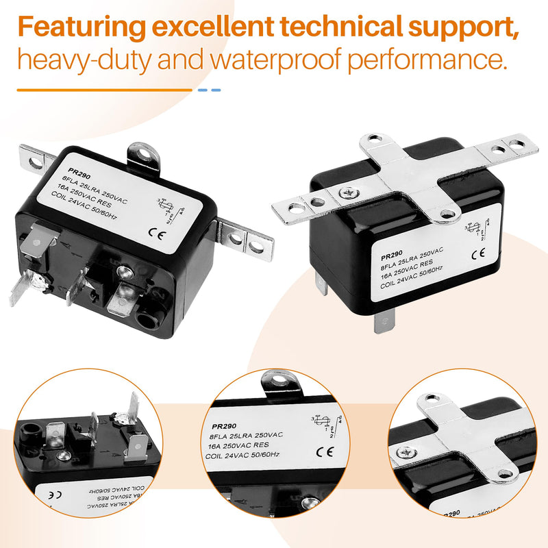 APFR-290 90-290 24V AC Heavy-Duty Fan Relay – Single Pole SPST – Isolated AC Switch for HVAC blowers, humidifiers, Goodman blowers, Heat sequencers – Includes Universal Bracket（1 Pack） (1)